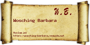 Wosching Barbara névjegykártya