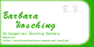 barbara wosching business card